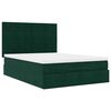 vidaXL Cadre de lit ottoman avec matelas vert fonc&eacute; 140x190 cm velours