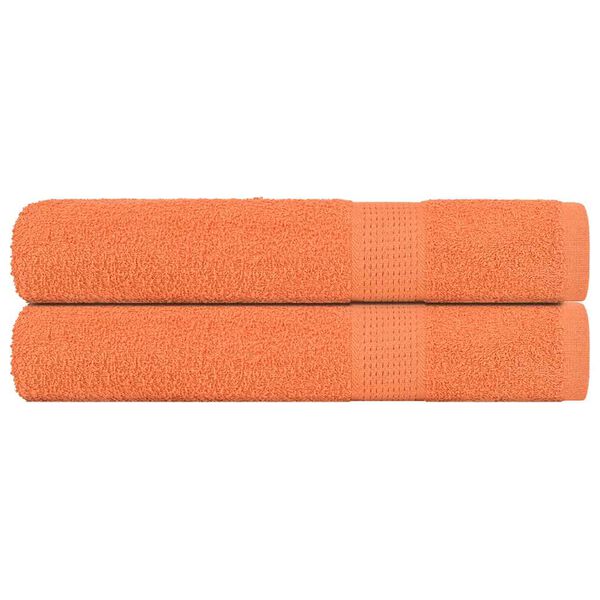 vidaXL Serviettes 2 pcs orange 100x200 cm 360 g/m&sup2; 100% coton