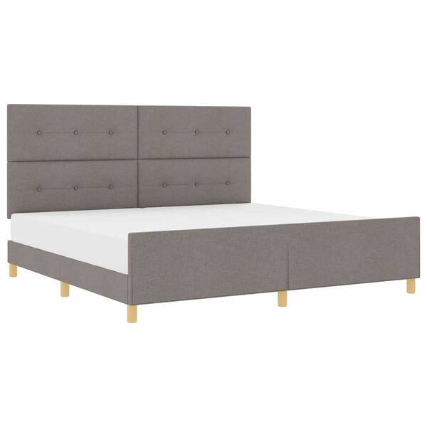 vidaXL Cadre de lit avec t&ecirc;te de lit Taupe 200 x 200 cm tissu