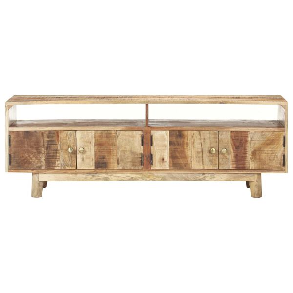 vidaXL Meuble TV 130x30x45 cm Bois de manguier brut