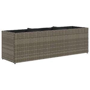 vidaXL Jardini&egrave;re avec 3 pots gris 105x30x32 cm r&eacute;sine tress&eacute;e
