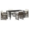 vidaXL Ensemble de salle &agrave; manger pour jardin 5 pcs Marron polyrotin