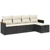 vidaXL Salon de jardin 5 pcs avec coussins noir r&eacute;sine tress&eacute;e