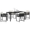 vidaXL Ensemble de salle &agrave; manger pour jardin 5 pcs Noir polyrotin