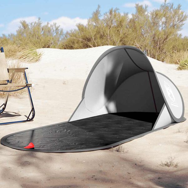 vidaXL Tente de plage gris escamotable imperm&eacute;able