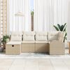 vidaXL Ensemble de canap&eacute; de jardin 6 pcs Beige Poly rotin