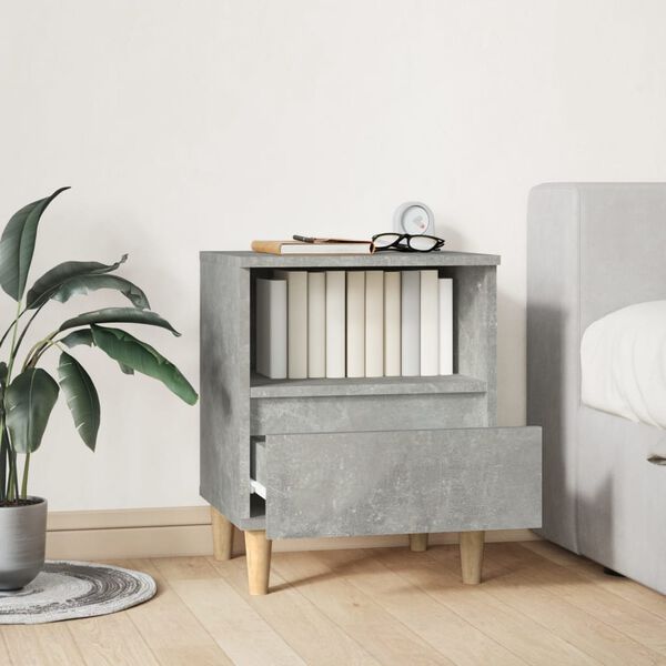 vidaXL Table de chevet Gris b&eacute;ton 40x35x50 cm