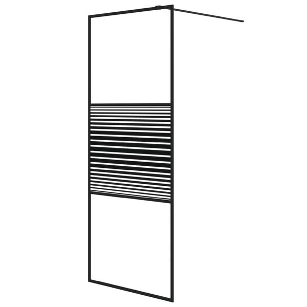 vidaXL Paroi de douche Noir 80x195 cm Verre ESG transparent