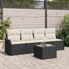 vidaXL Ensemble de canap&eacute; de jardin Noir polyrotin