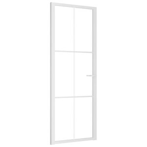 vidaXL Porte int&eacute;rieure 76x201,5 cm Blanc Verre ESG et aluminium