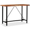 vidaXL Ensemble de bar 7 pcs Bois d'acacia Cuir v&eacute;ritable et toile
