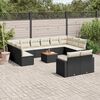 vidaXL Salon de jardin avec coussins 13 pcs noir r&eacute;sine tress&eacute;e