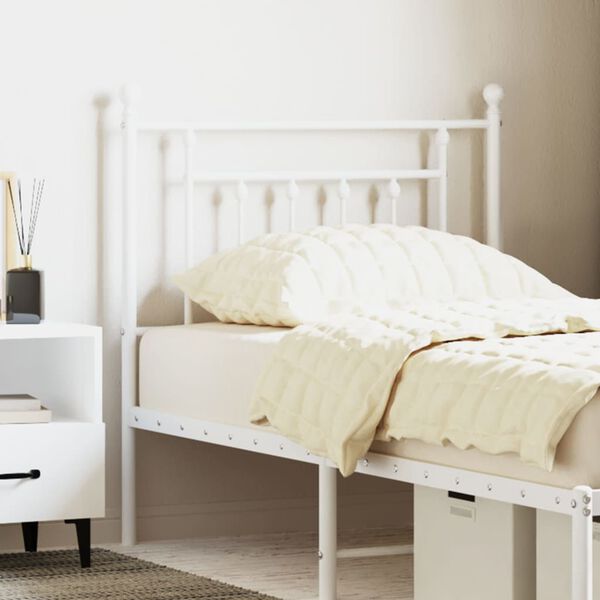 vidaXL T&ecirc;te de lit de remplacement m&eacute;tal blanc 80 cm