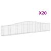 vidaXL Paniers &agrave; gabions arqu&eacute;s 20 pcs 400x30x60/80 cm Fer galvanis&eacute;