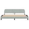 vidaXL Cadre de lit Dover gris clair 200x200 cm velours