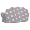 vidaXL Canap&eacute;-lit pour enfants &agrave; 2 places gris clair avec &eacute;toiles