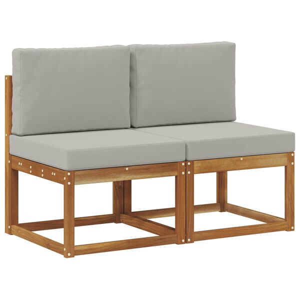vidaXL 2 Pi&egrave;ce Sofa de milieu ext&eacute;rieur Bois d'Acacia Massif Naturel