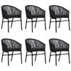 vidaXL Ensemble à manger de jardin 7 pcs Noir
