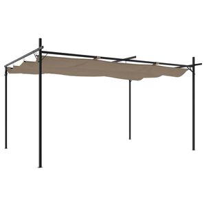 vidaXL Pergola avec toit r&eacute;tractable taupe 395x292x230 cm