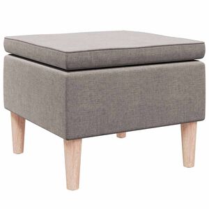 vidaXL Tabouret avec pieds en bois Taupe Tissu