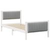 vidaXL Cadre de lit Blanc et gris clair 90 x 200 cm Bois massif en pin