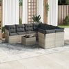 vidaXL Salon de jardin 9 pcs avec coussins gris clair r&eacute;sine tress&eacute;e