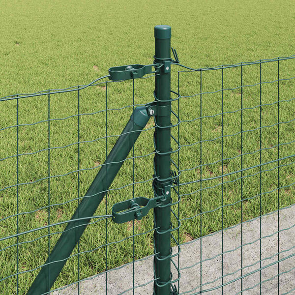 vidaXL Poteau de cl&ocirc;ture. 13 pcs Vert Acier