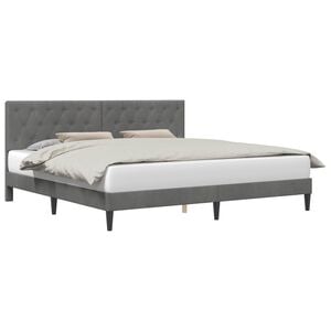 vidaXL Cadre de lit avec t&ecirc;te de lit Gris fonc&eacute; 180 x 200 cm Velours