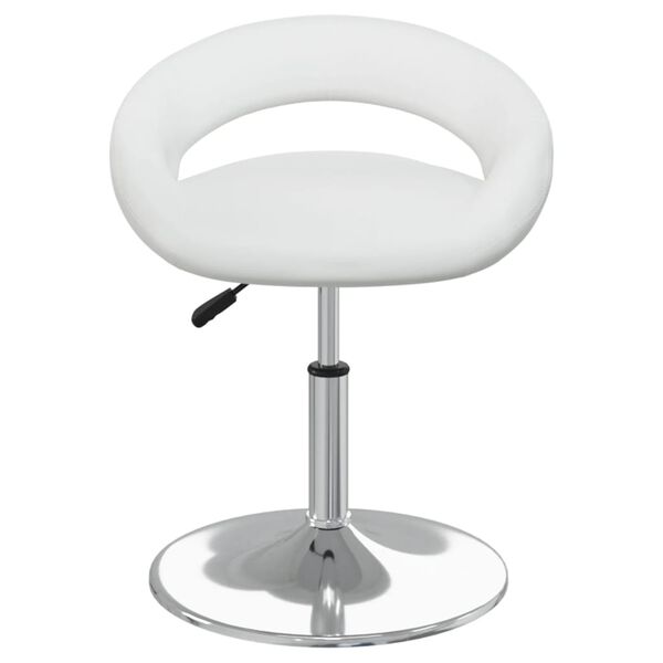 vidaXL Chaises pivotantes &agrave; manger lot de 2 blanc similicuir