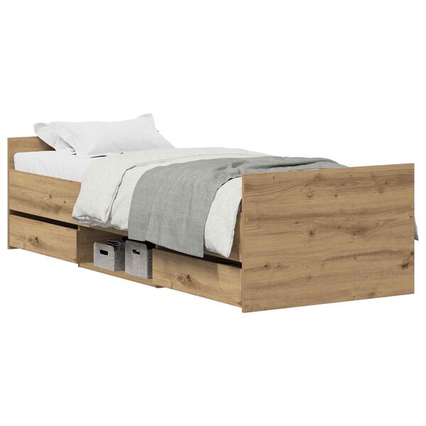 vidaXL Cadre de lit Ch&ecirc;ne artisanal 193 x 78 x 50 cm Bois d'ing&eacute;nierie