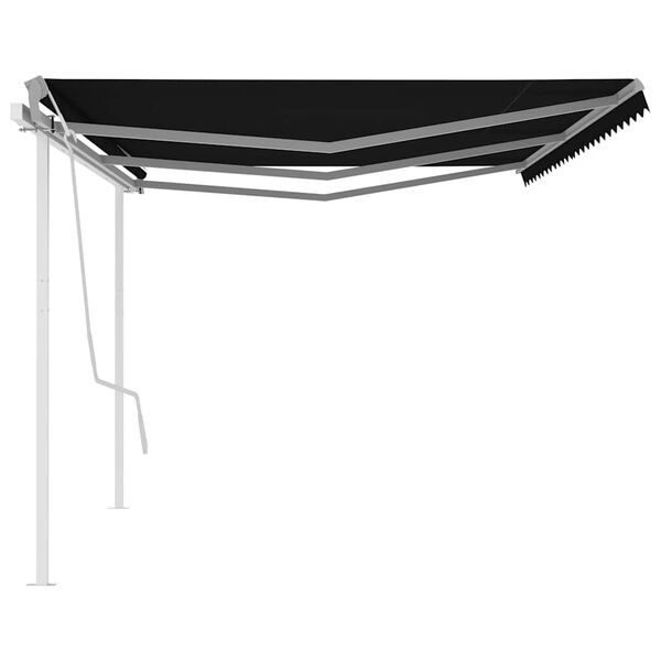 vidaXL Auvent manuel r&eacute;tractable avec poteaux 6x3 m Anthracite