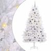 vidaXL Sapin de No&euml;l artificiel 210 cm PVC et Acier Blanc