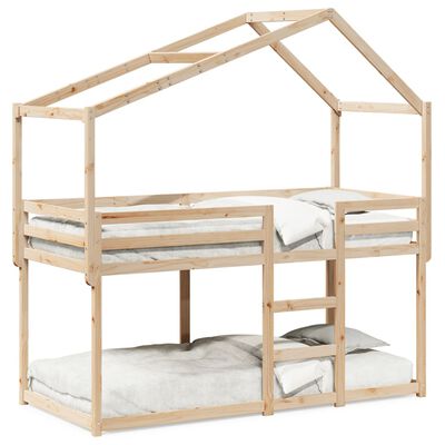 vidaXL Lit superposé avec toit 75x190 cm bois de pin massif