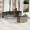vidaXL Salon de jardin 8 pcs avec coussins gris r&eacute;sine tress&eacute;e