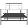 vidaXL Cadre de lit métal sans matelas avec pied de lit noir 107x203cm