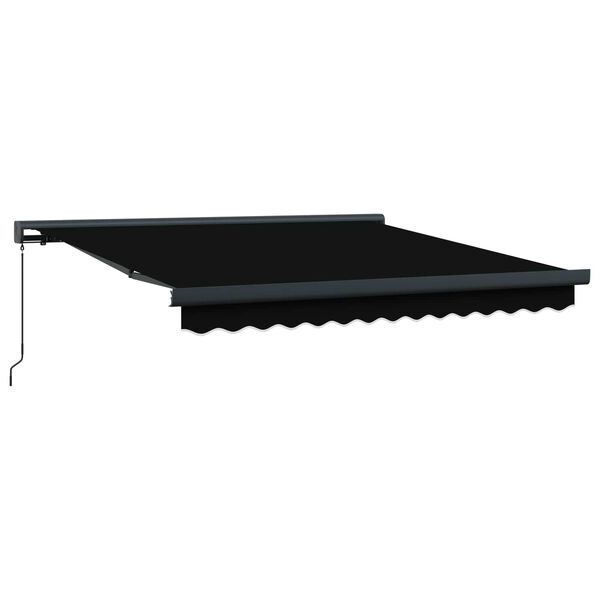 vidaXL Auvent R&eacute;tractable Noir 350 x 250 cm Tissu et M&eacute;tal