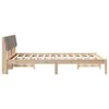 vidaXL Cadre de lit Marron et taupe 140 x 190 cm Bois massif en pin