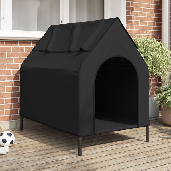vidaXL Maison pour animaux Noir 110 x 75 x 90 cm Acier