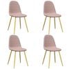 vidaXL Chaises &agrave; manger lot de 4 Rose Velours