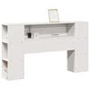 vidaXL T&ecirc;te de lit avec rangement blanc 140 cm bois massif de pin