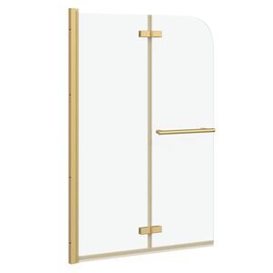 vidaXL Enceinte de Douche Doré 95 x 140 cm Verre ESG et aluminium