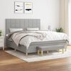vidaXL Sommier &agrave; lattes de lit avec matelas Gris clair 180x200cm Tissu