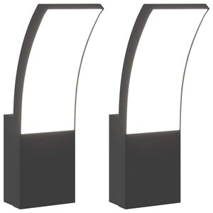 vidaXL Appliques murales LED d'ext&eacute;rieur 2 pcs noir