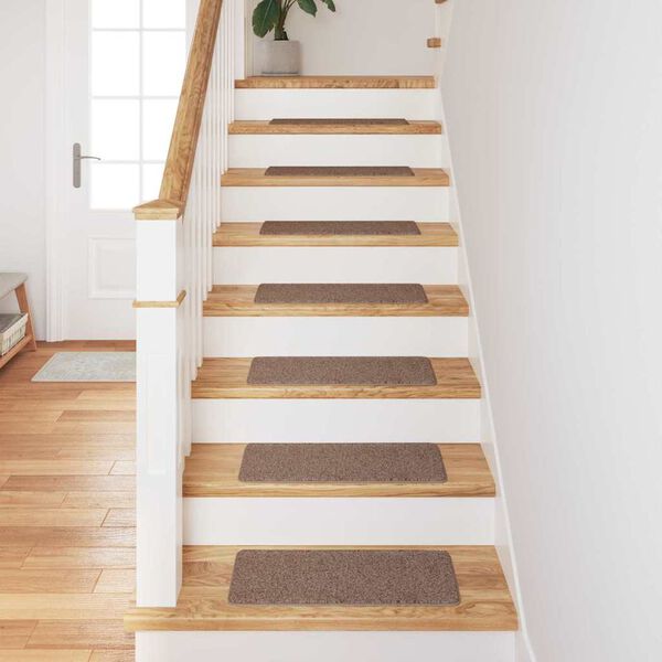 vidaXL Tapis Antid&eacute;rapants pour Escaliers 15 pcs Marron 60 x 25 cm PP