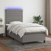 vidaXL Sommier &agrave; lattes de lit avec matelas et LED Gris fonc&eacute; 90x190cm