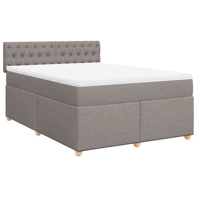 vidaXL Sommier à lattes de lit avec matelas Taupe 160x200 cm Tissu