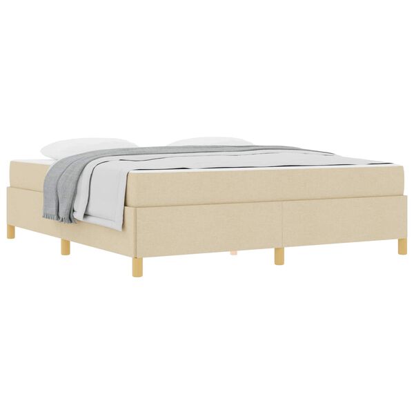 vidaXL Cadre de lit avec matelas Cr&egrave;me 180 x 200 cm tissu