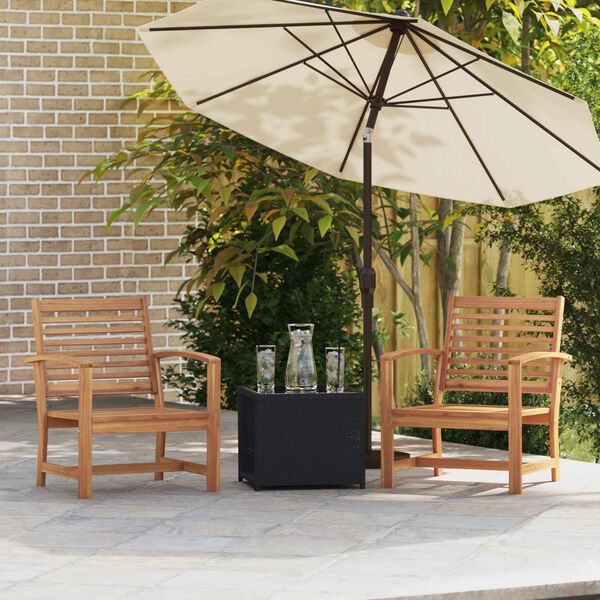 vidaXL Chaise 2 pcs Marron 65 x 60 x 76,5 cm Bois de teck massif