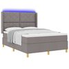 vidaXL Lit &agrave; ressorts avec matelas Taupe 160 x 200 cm tissu