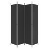 vidaXL Cloison de s&eacute;paration 4 panneaux Noir 200x220 cm Tissu